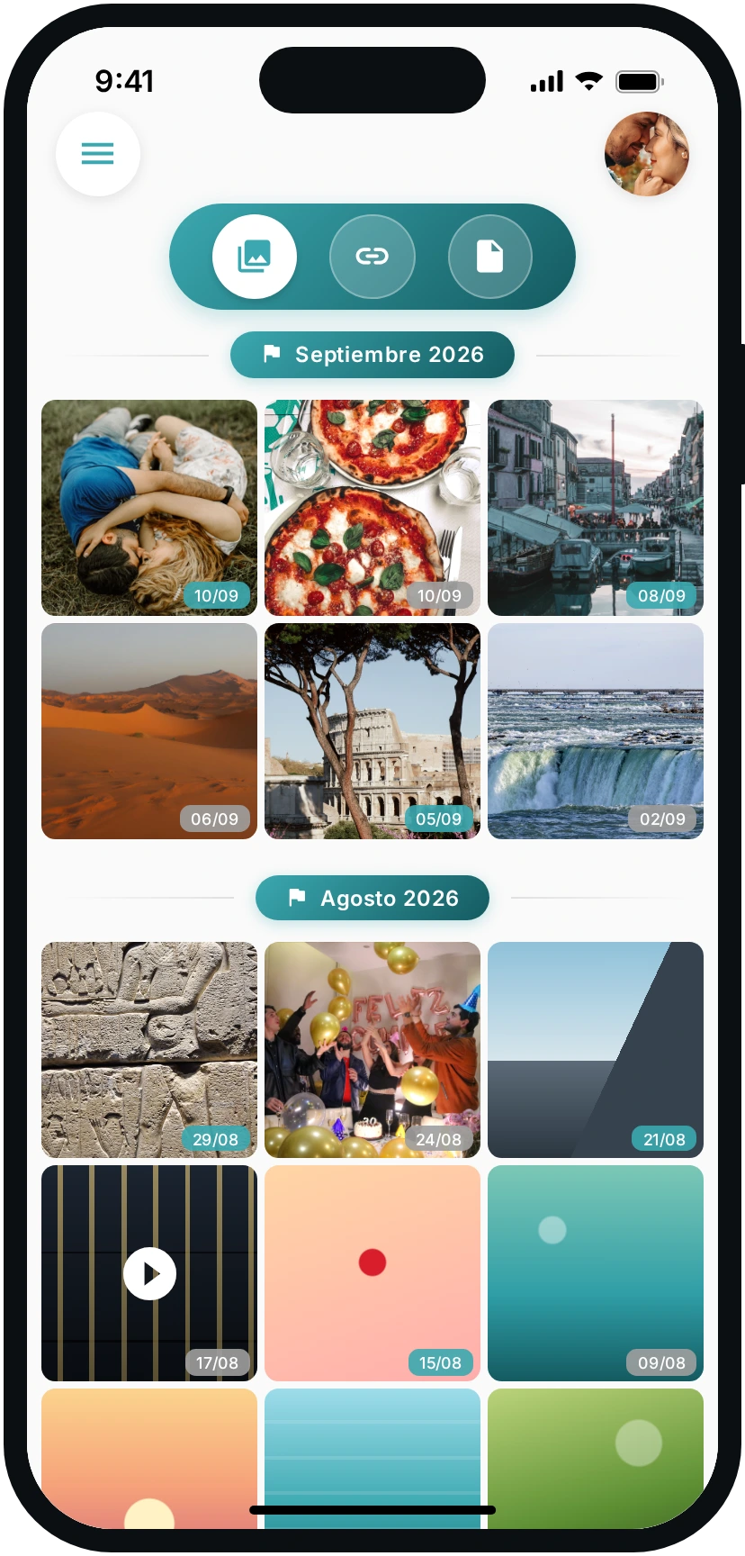 La galería de Tuijo con las fotos reunidas por mes.