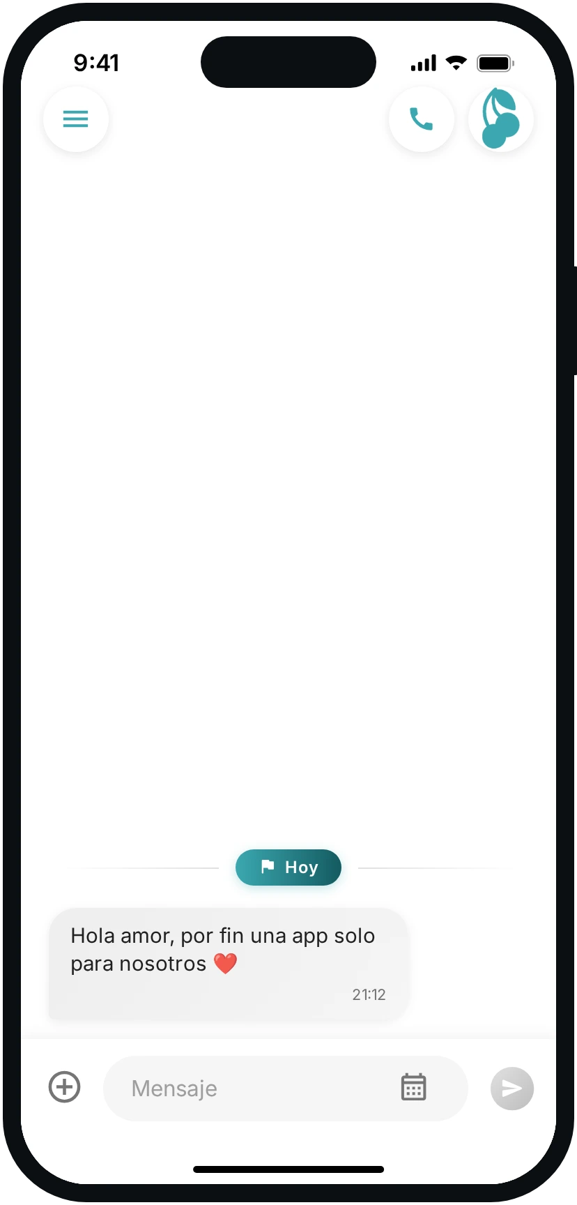 El primer mensaje, llegado al móvil.